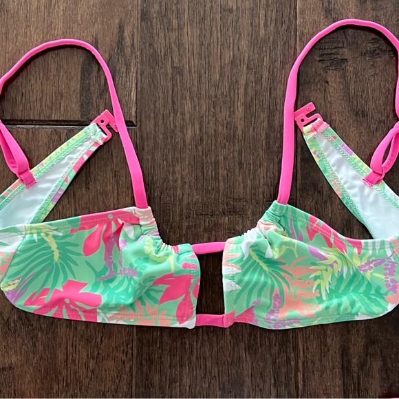 Zara Kids Girls Bikini Set Exotic Swimsuit Pink & Green Floral Design 11 12 - Picture 8 of 16